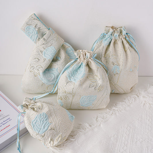 Japanese Knot Bag,Wrist Bag, Embroidered Tote Bag,Wedding Gift Tote,Bridesmaid Bag