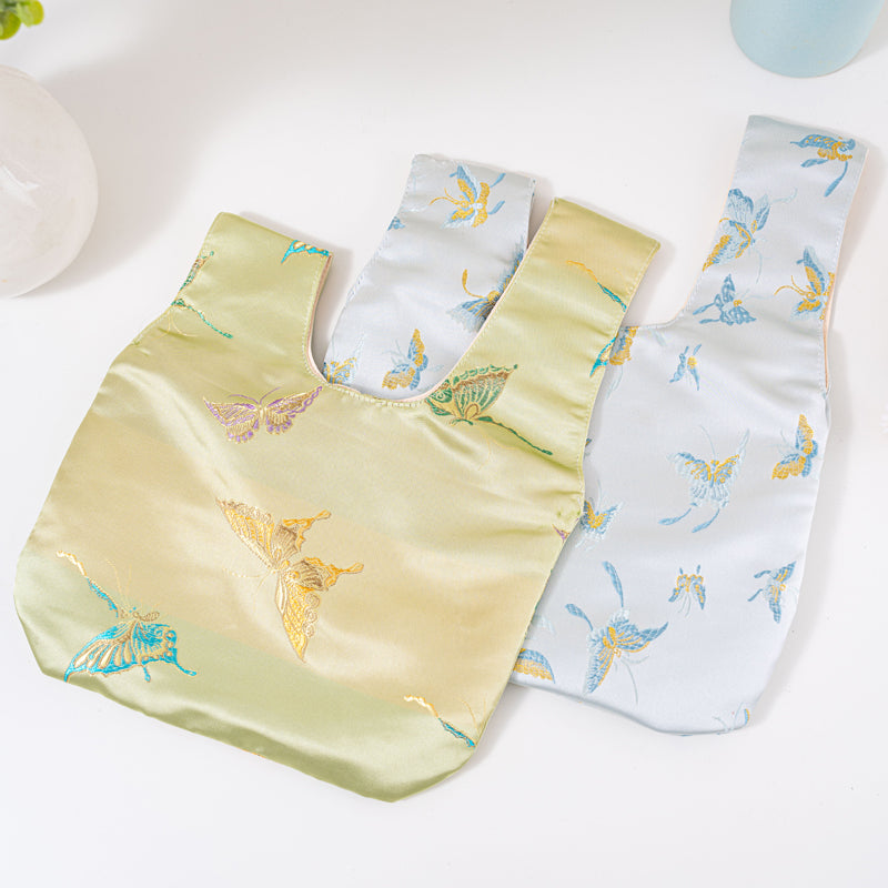 Whimsical Butterfly Brocade Wedding Favor Knot Bag