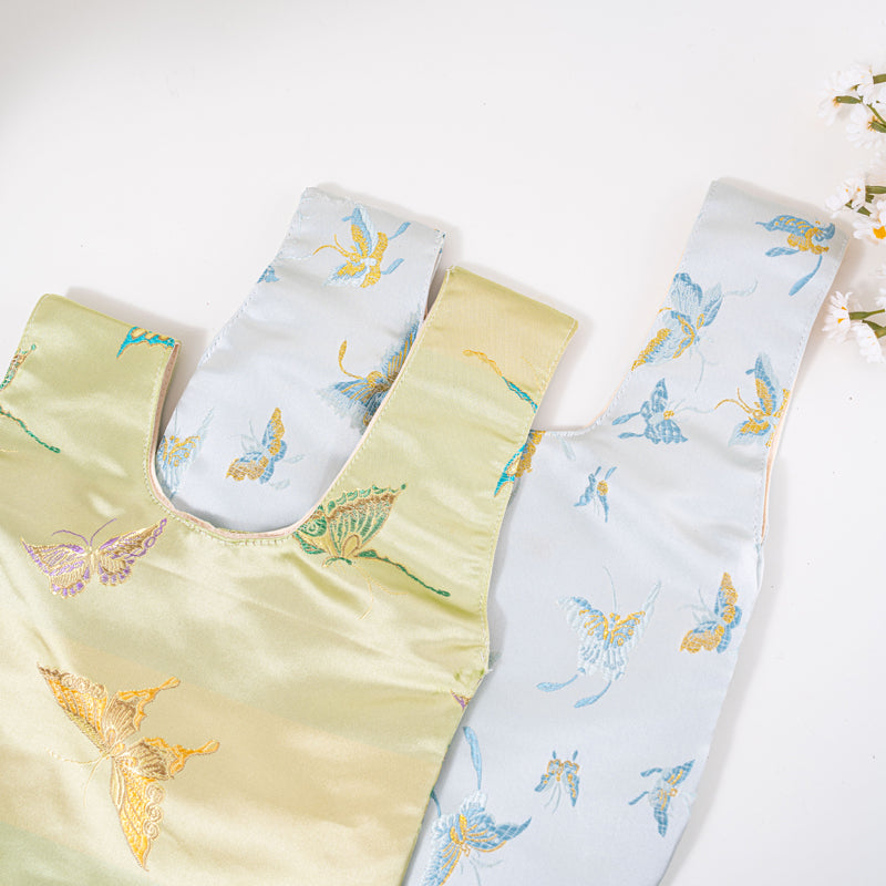 Whimsical Butterfly Brocade Wedding Favor Knot Bag