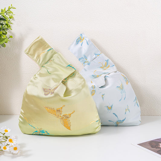 Whimsical Butterfly Brocade Wedding Favor Knot Bag
