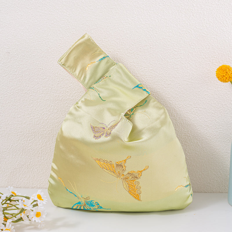 Whimsical Butterfly Brocade Wedding Favor Knot Bag