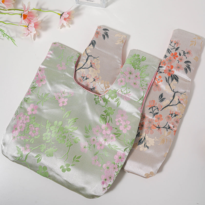 Regal Floral Brocade Wedding Favor Knot Bag