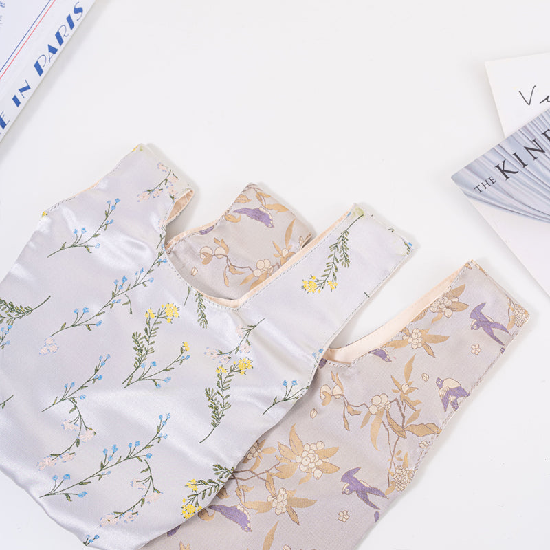 Romantic Floral & Bird Wedding Favor Knot Bag
