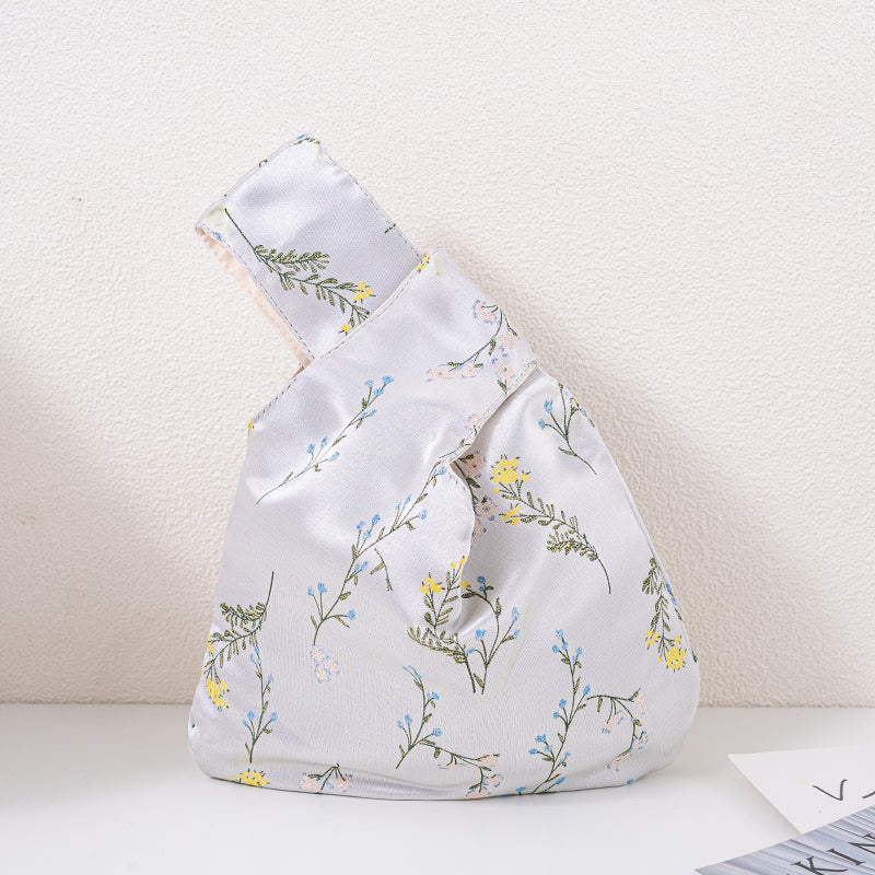 Romantic Floral & Bird Wedding Favor Knot Bag