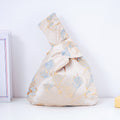 Elegant Rose Floral Brocade Wedding Favor Knot Bag