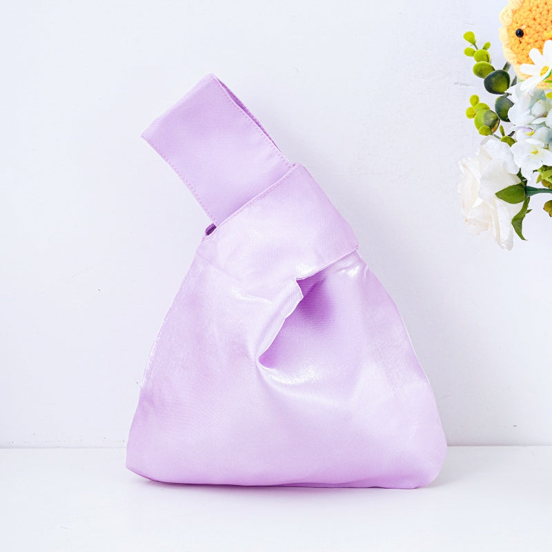 Elegant Solid Color Satin Wedding Favor Knot Bag