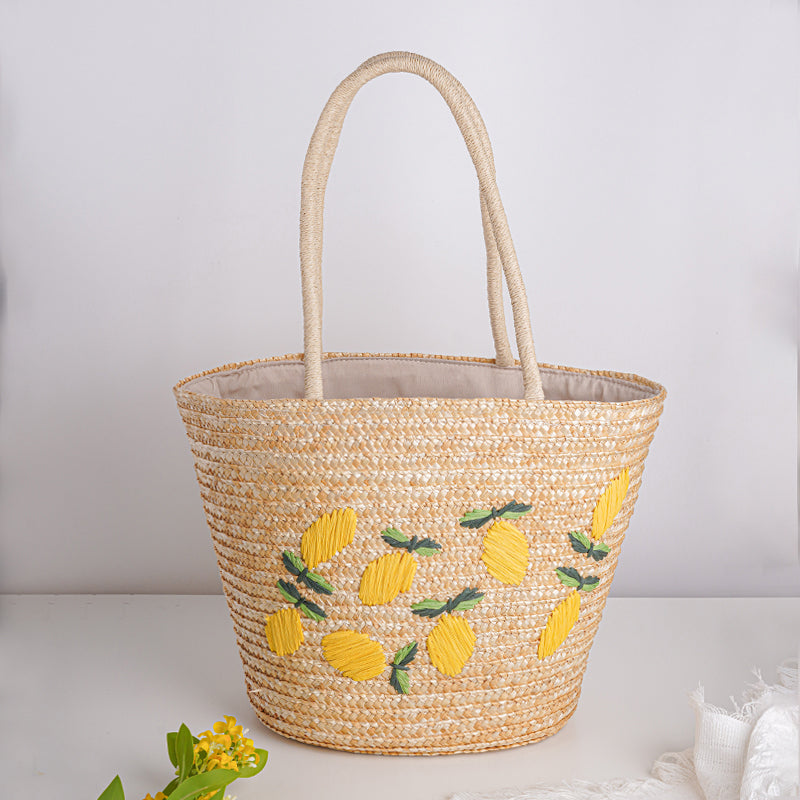 Straw Woven Bag, Handmade Tote Bag,Wicker Basket Bag