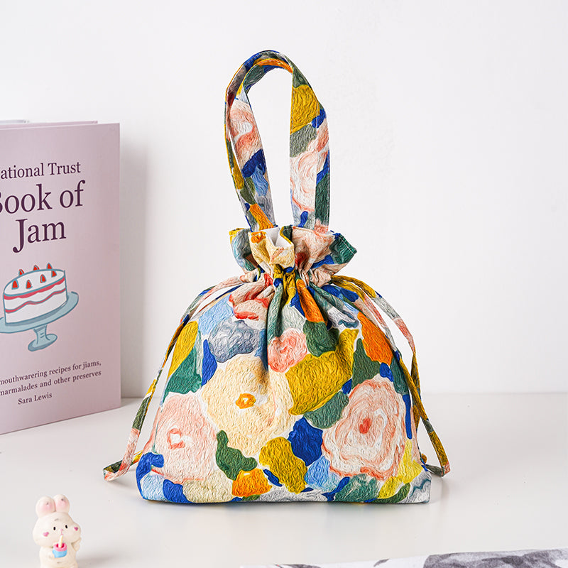 Flower Handbag,Drawstring Bag