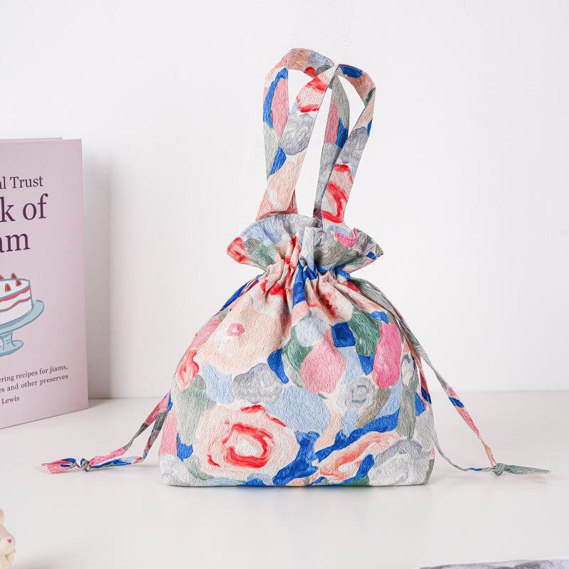 Flower Handbag,Drawstring Bag