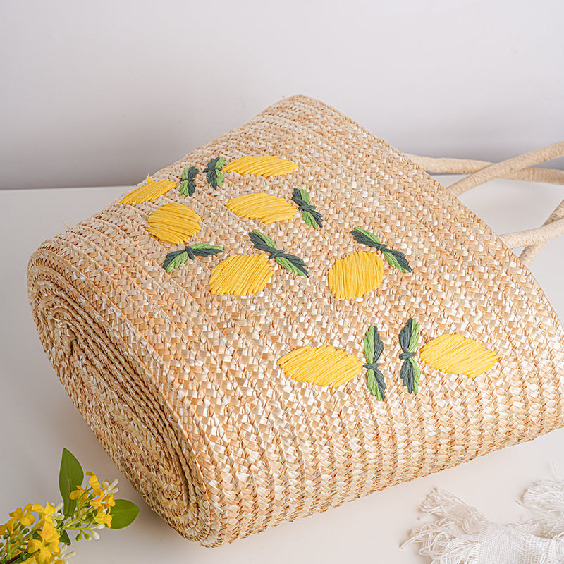 Straw Woven Bag, Handmade Tote Bag,Wicker Basket Bag