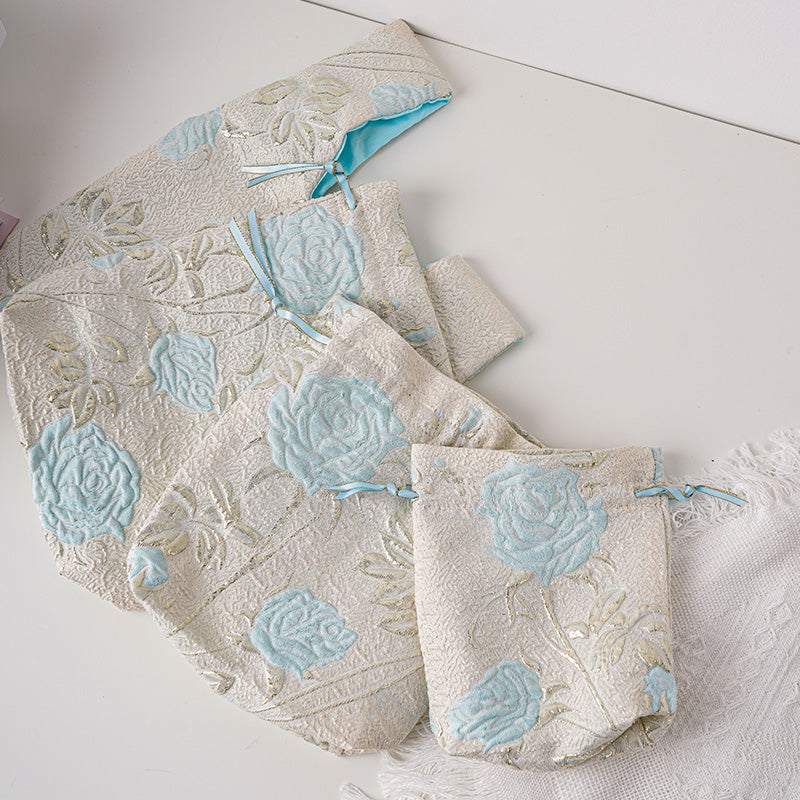 Japanese Knot Bag,Wrist Bag, Embroidered Tote Bag,Wedding Gift Tote,Bridesmaid Bag