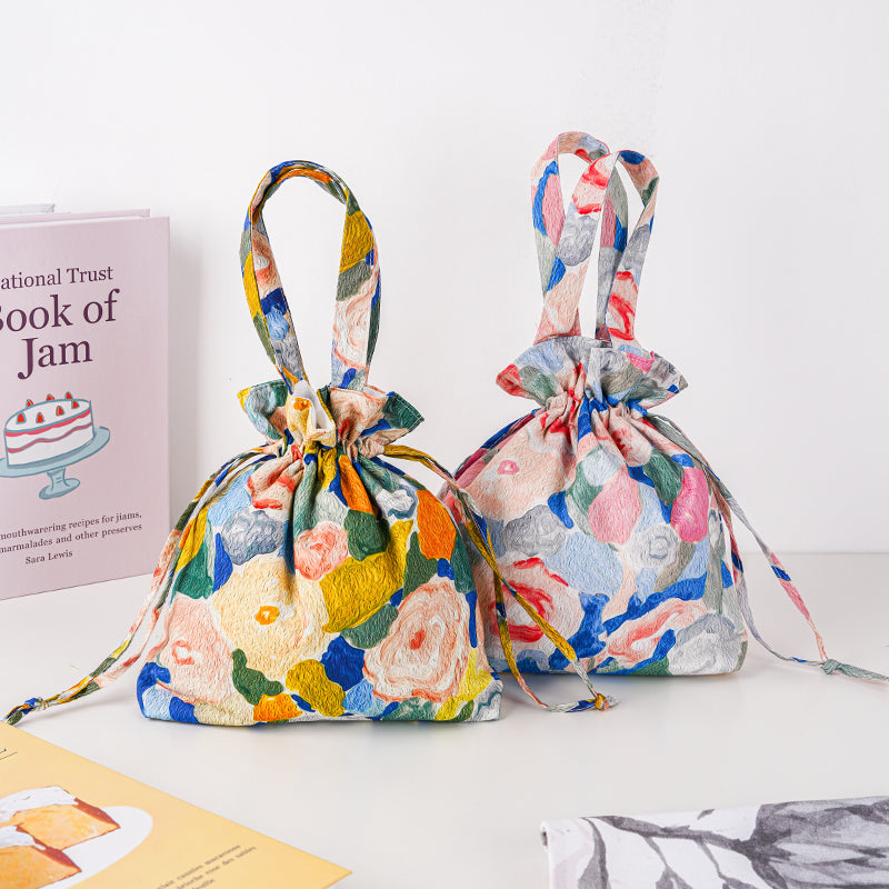 Flower Handbag,Drawstring Bag