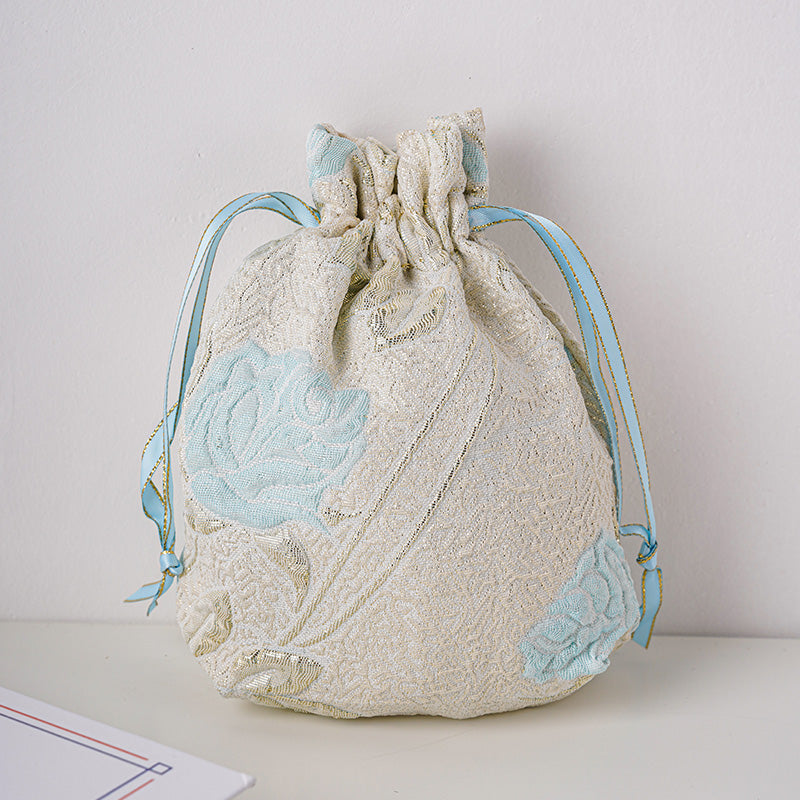 Japanese Knot Bag,Wrist Bag, Embroidered Tote Bag,Wedding Gift Tote,Bridesmaid Bag