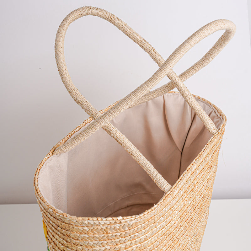 Straw Woven Bag, Handmade Tote Bag,Wicker Basket Bag