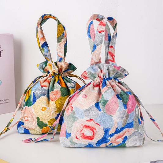 Flower Handbag,Drawstring Bag