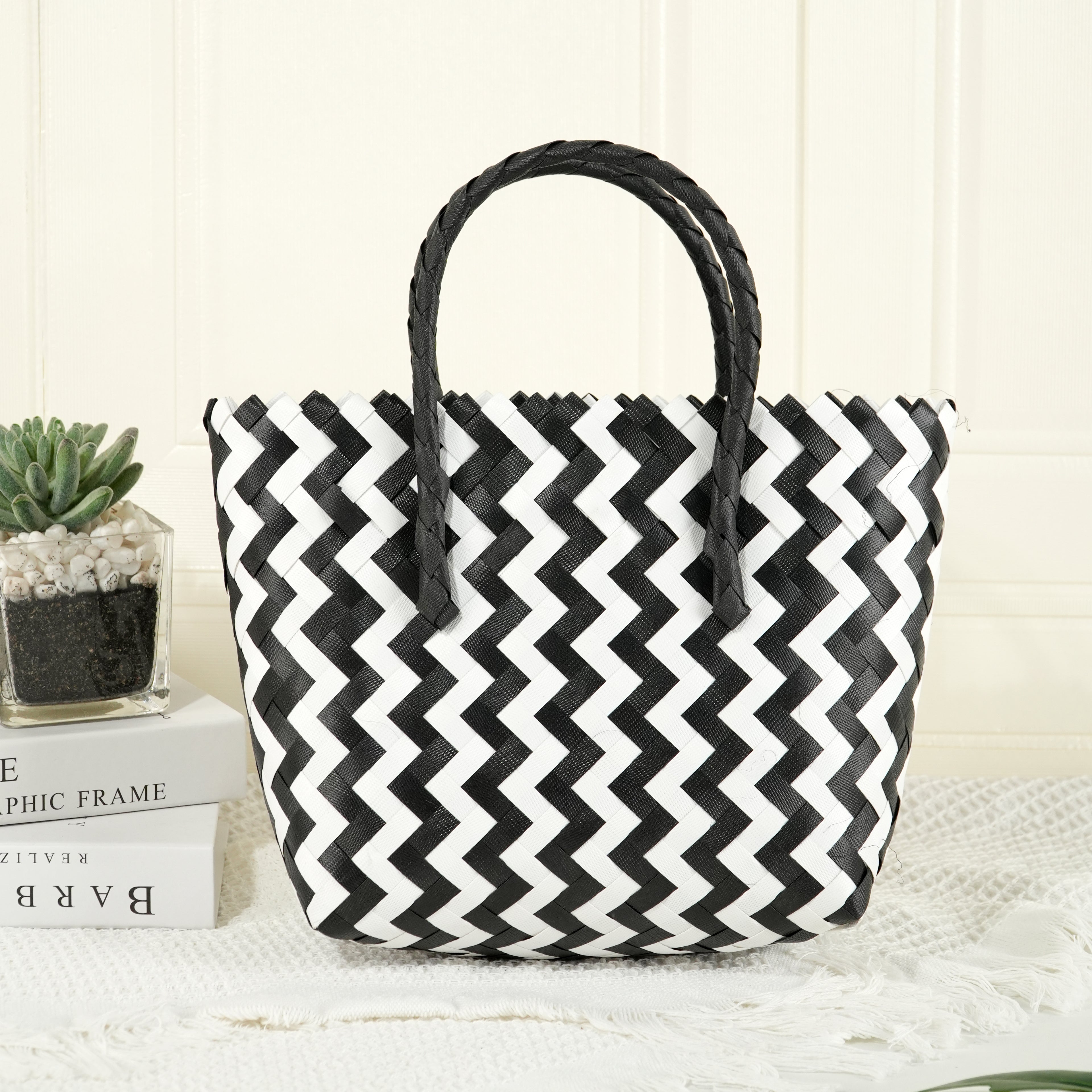 Straw Woven Bag, Handmade Tote Bag,Wicker Basket Bag