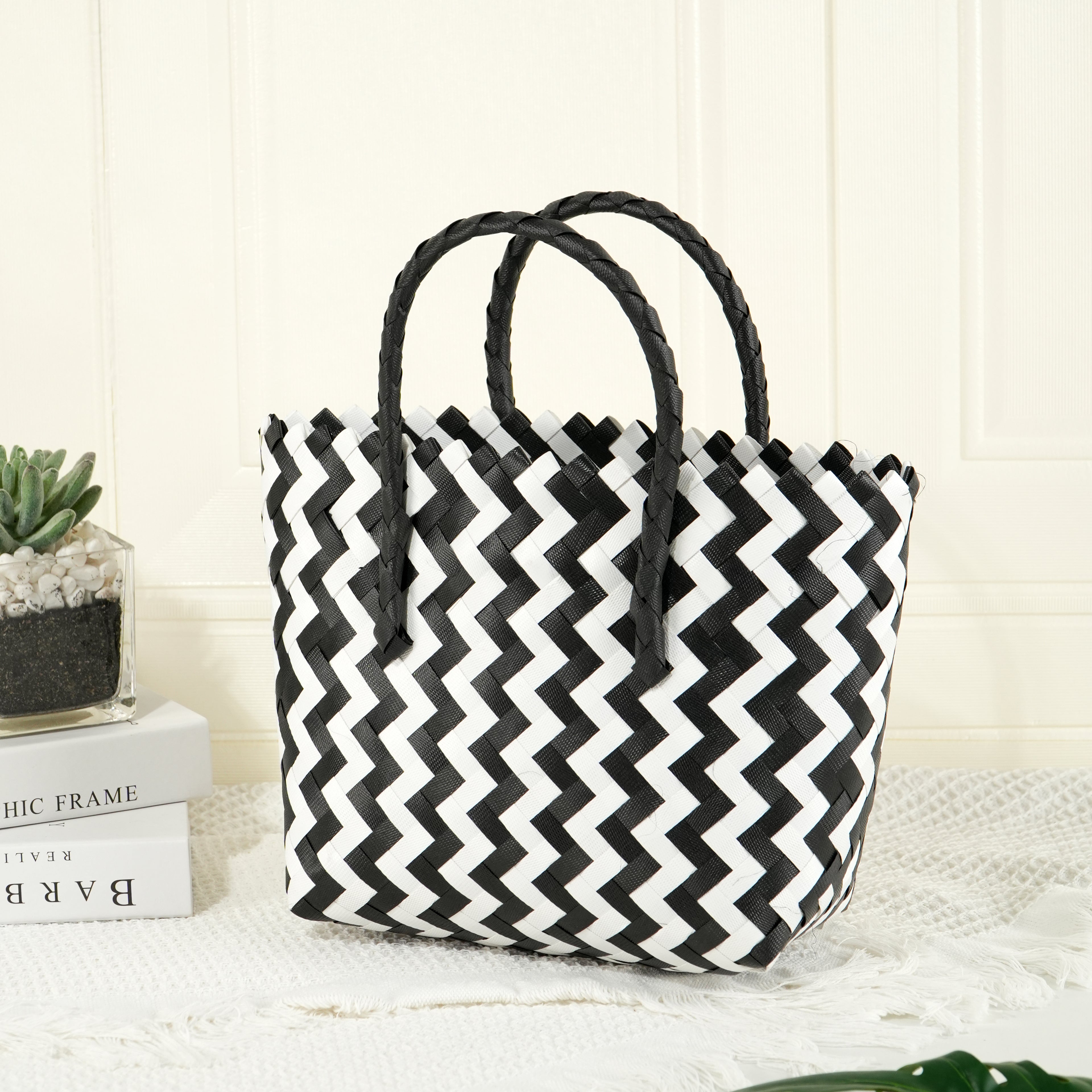 Straw Woven Bag, Handmade Tote Bag,Wicker Basket Bag