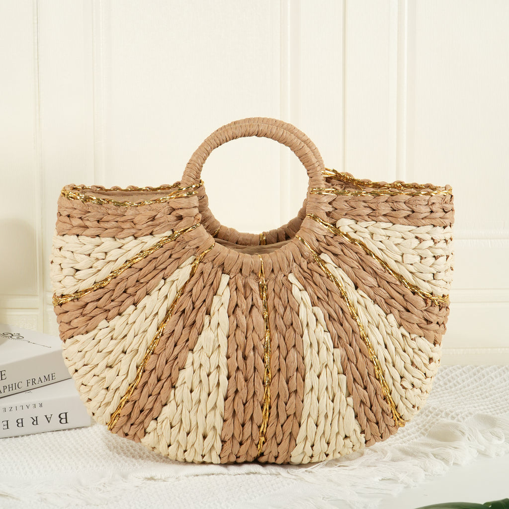 Straw Woven Bag, Handmade Tote Bag,Wicker Basket Bag