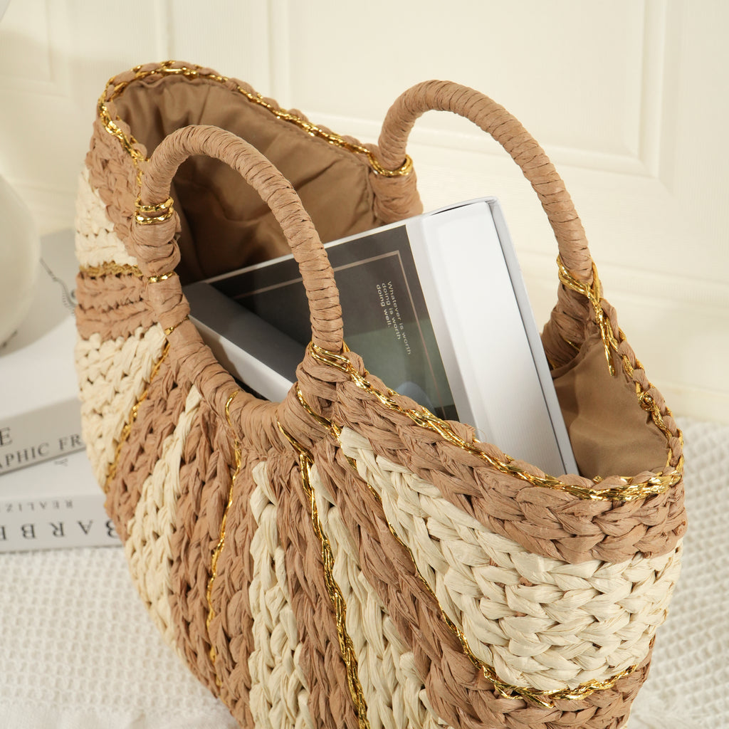 Straw Woven Bag, Handmade Tote Bag,Wicker Basket Bag