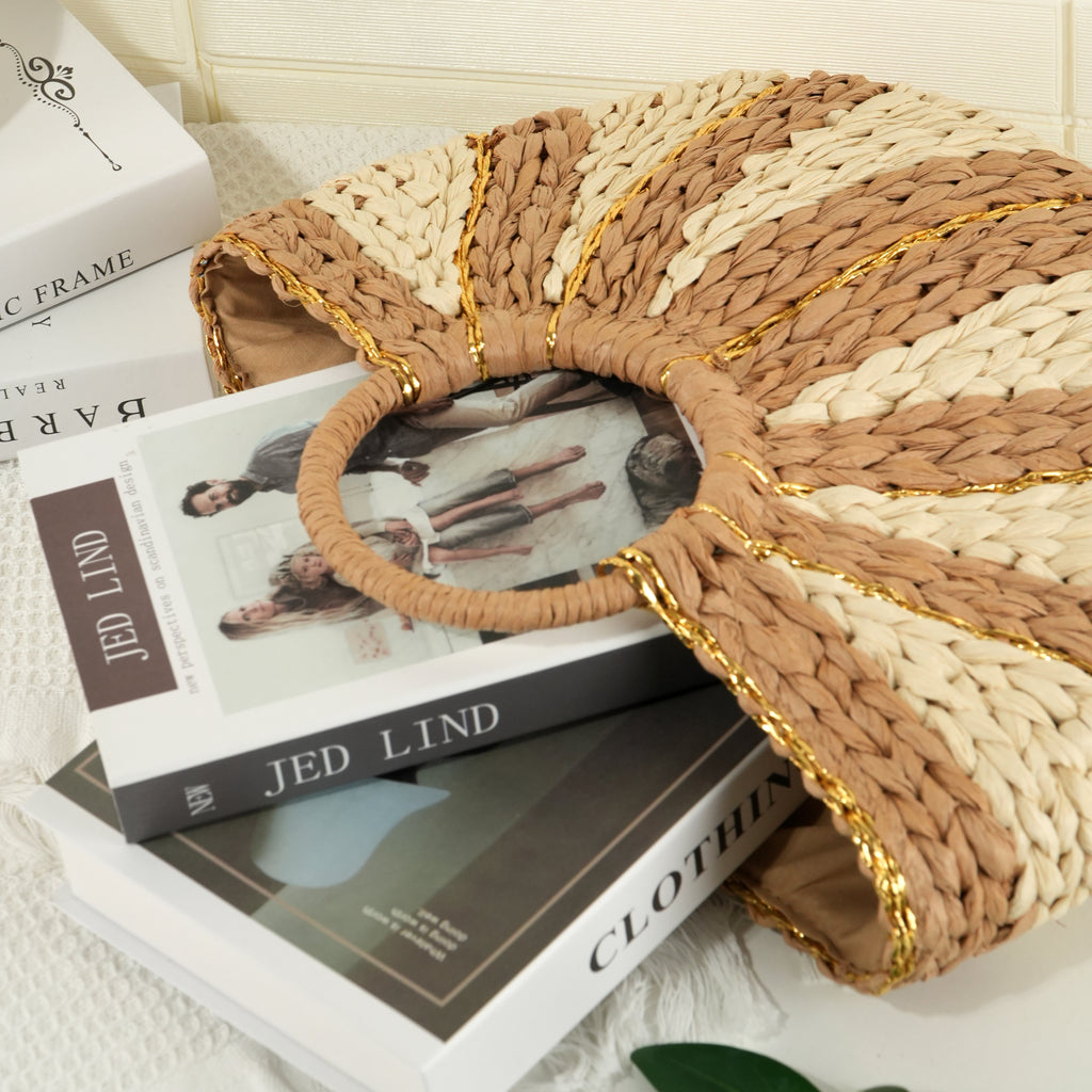 Straw Woven Bag, Handmade Tote Bag,Wicker Basket Bag