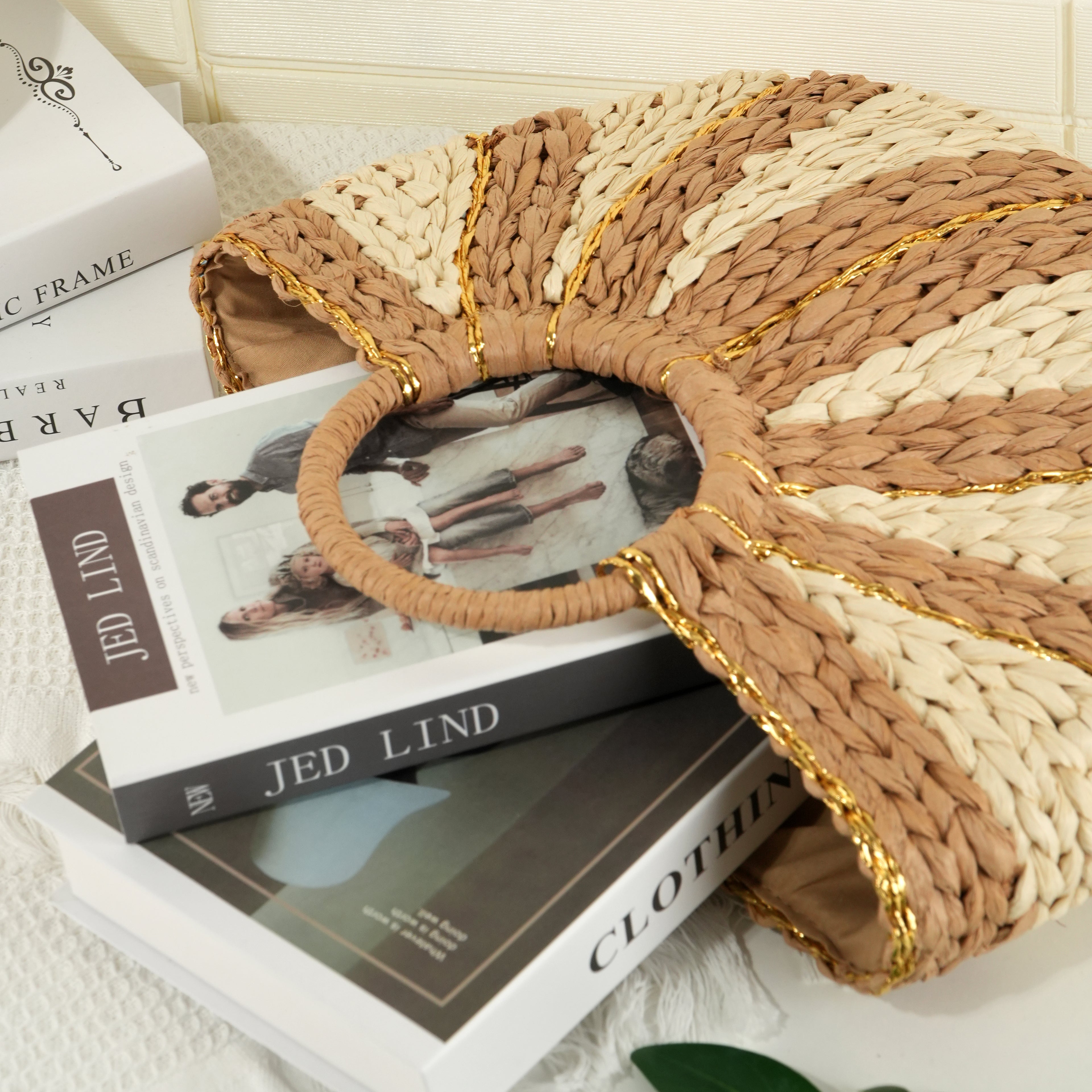 Straw Woven Bag, Handmade Tote Bag,Wicker Basket Bag