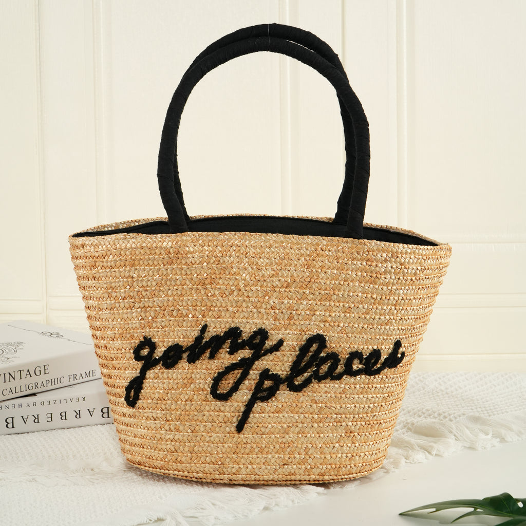 Straw Woven Bag, Handmade Tote Bag,Wicker Basket Bag
