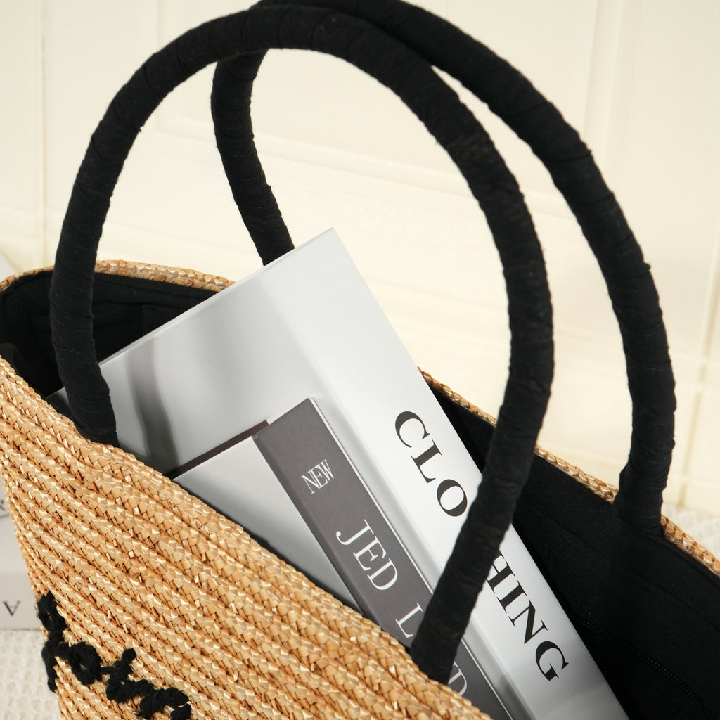 Straw Woven Bag, Handmade Tote Bag,Wicker Basket Bag