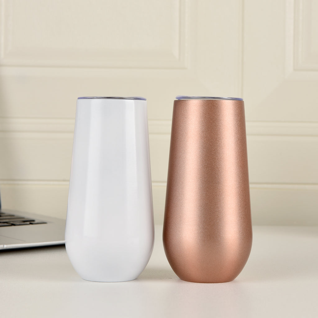 Wedding Cups,Bridesmaid gifts,6 oz Metal Skinny Tumblers