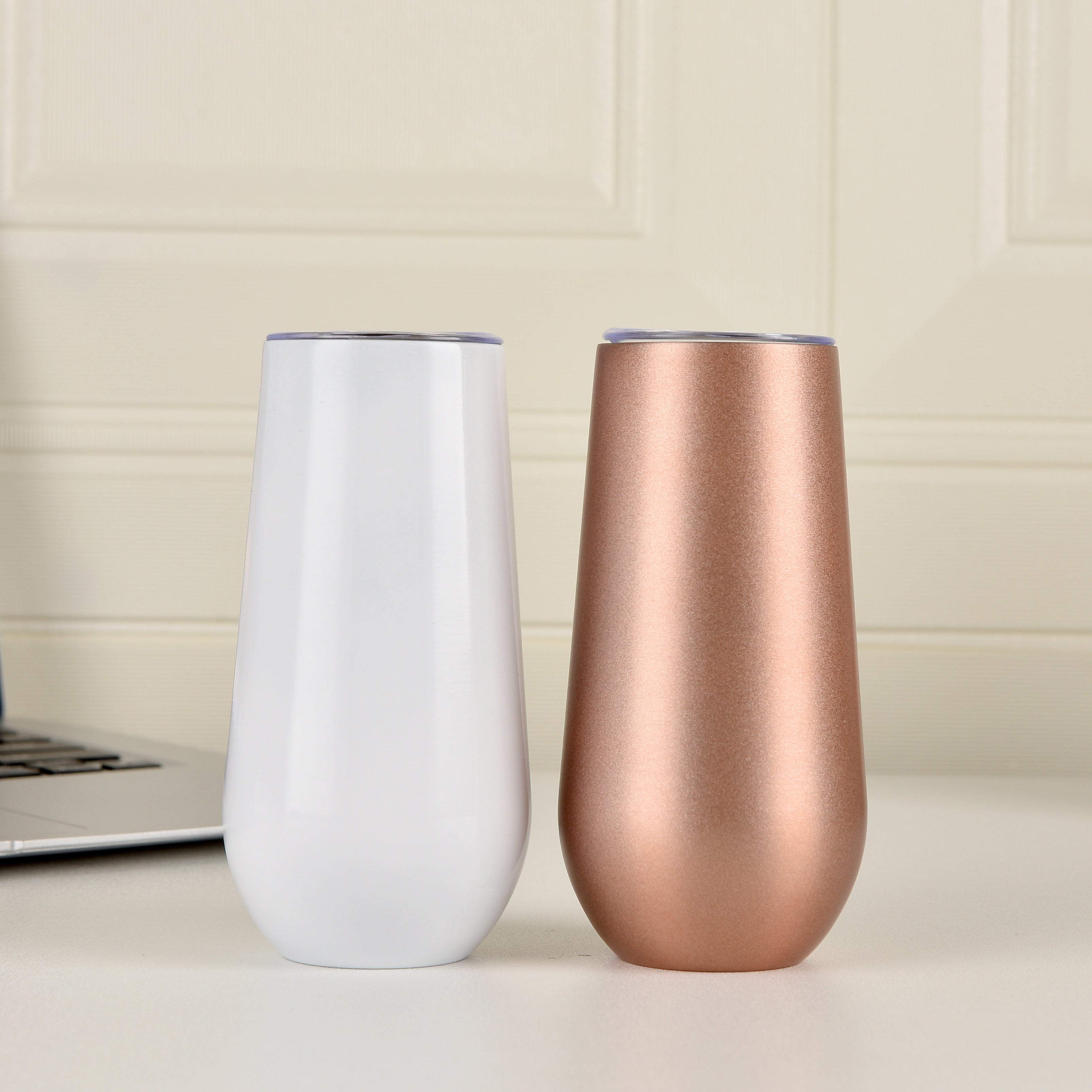 Wedding Cups,Bridesmaid gifts,6 oz Metal Skinny Tumblers