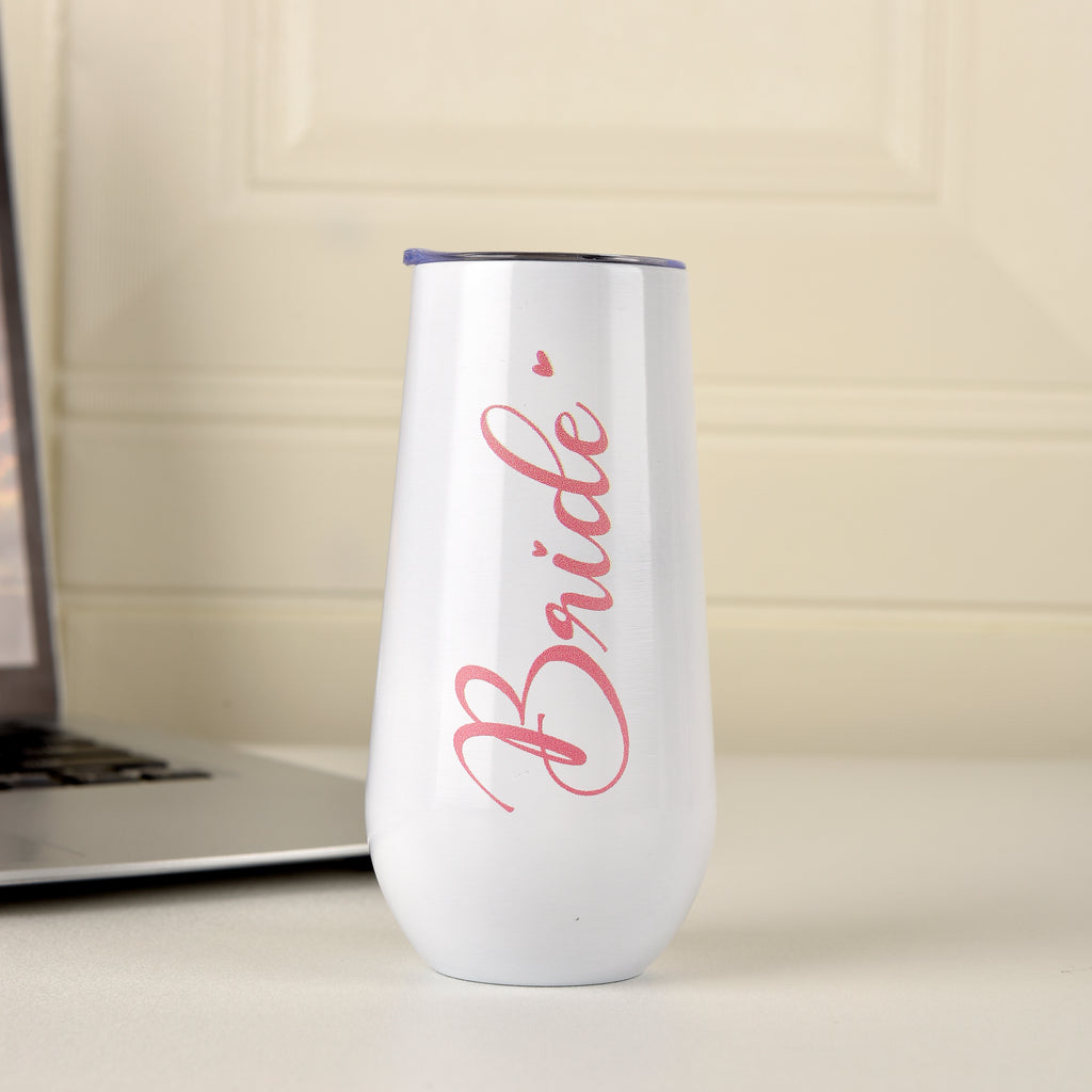 Wedding Cups,Bridesmaid gifts,6 oz Metal Skinny Tumblers