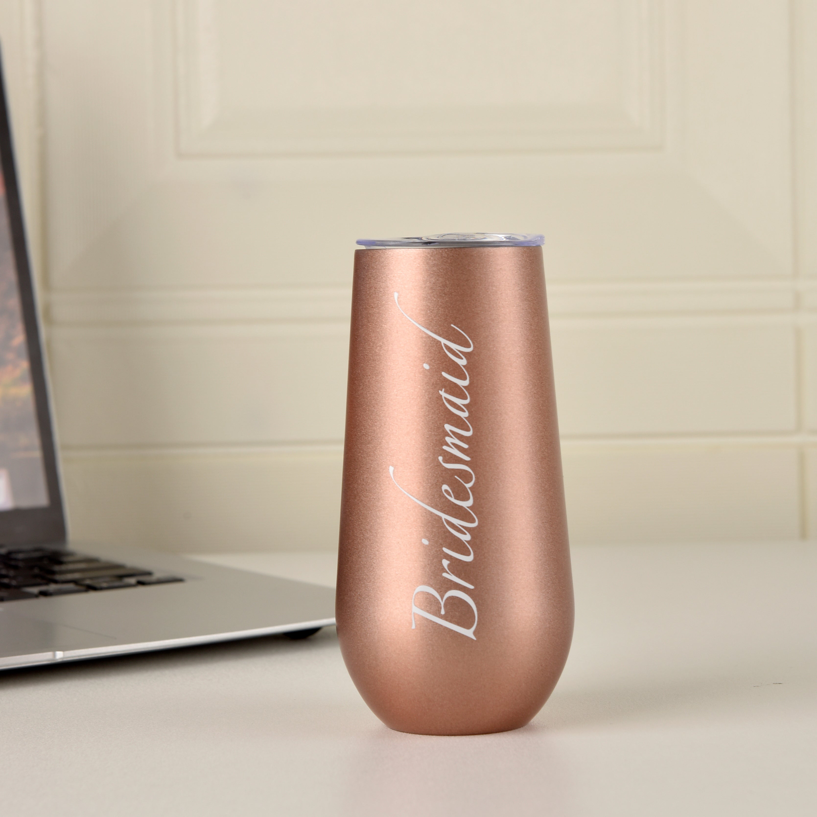 Wedding Cups,Bridesmaid gifts,6 oz Metal Skinny Tumblers
