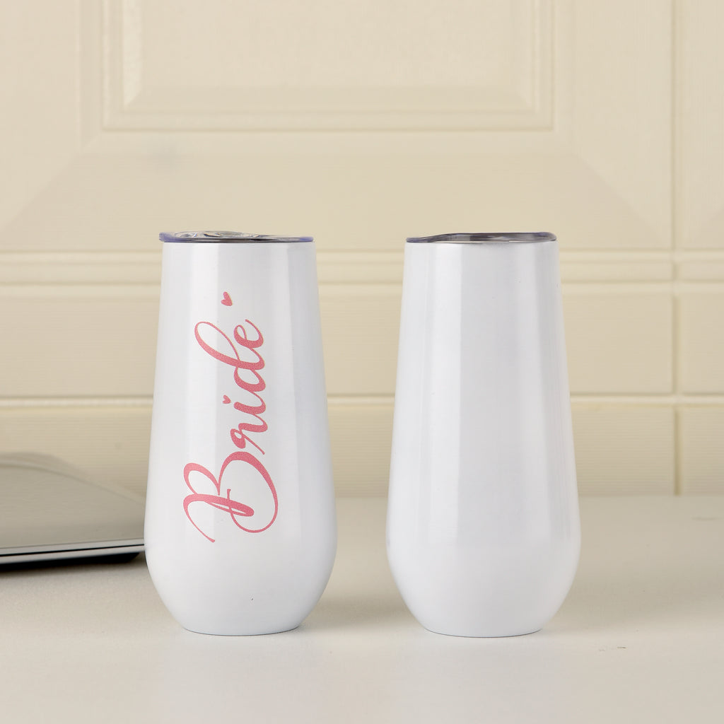 Wedding Cups,Bridesmaid gifts,6 oz Metal Skinny Tumblers