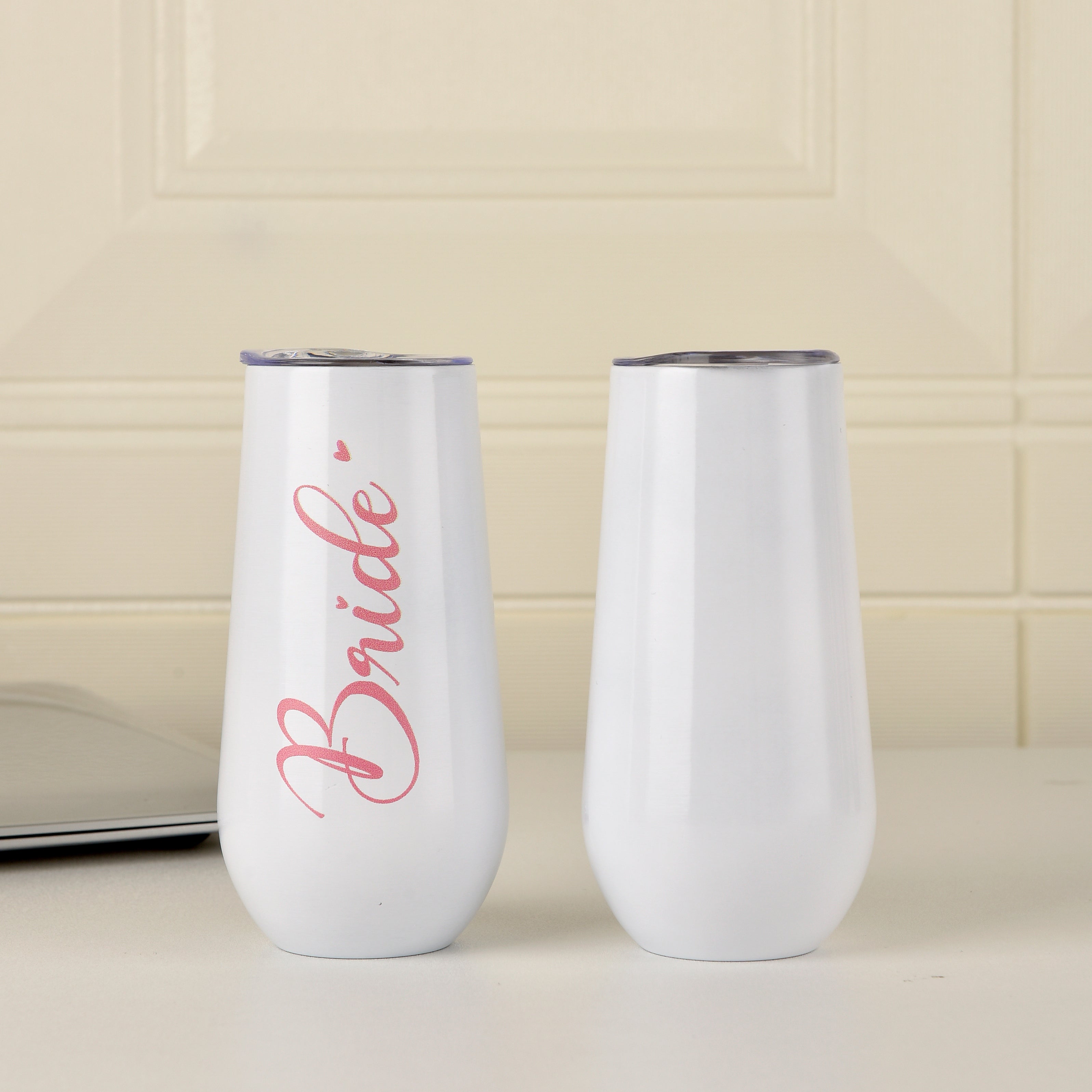 Wedding Cups,Bridesmaid gifts,6 oz Metal Skinny Tumblers