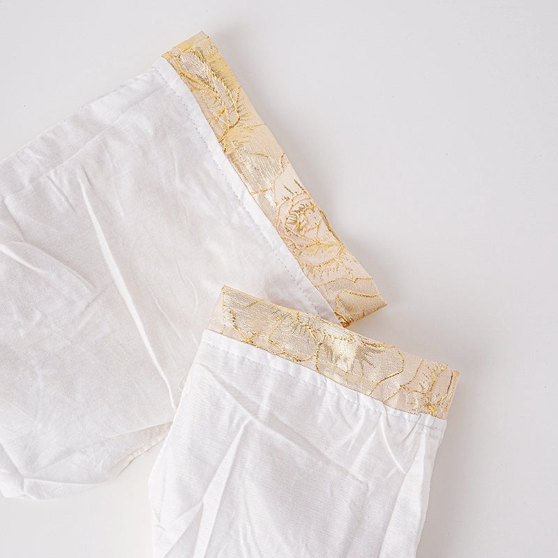 Golden Peony Brocade Drawstring Favor Bags, Embroidered Satin Evening Wedding Bridesmaid Gift Pouch - 4