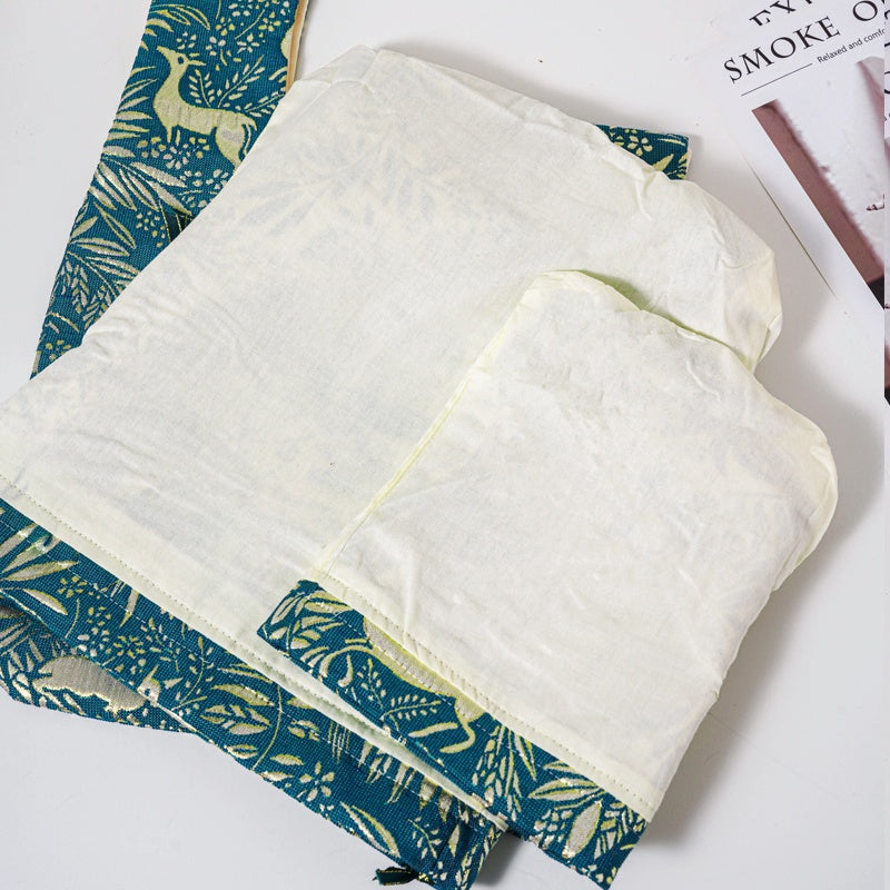 Golden Deer Brocade Drawstring Favor Bags, Embroidered Satin Evening Wedding Bridesmaid Gift Pouch - 4