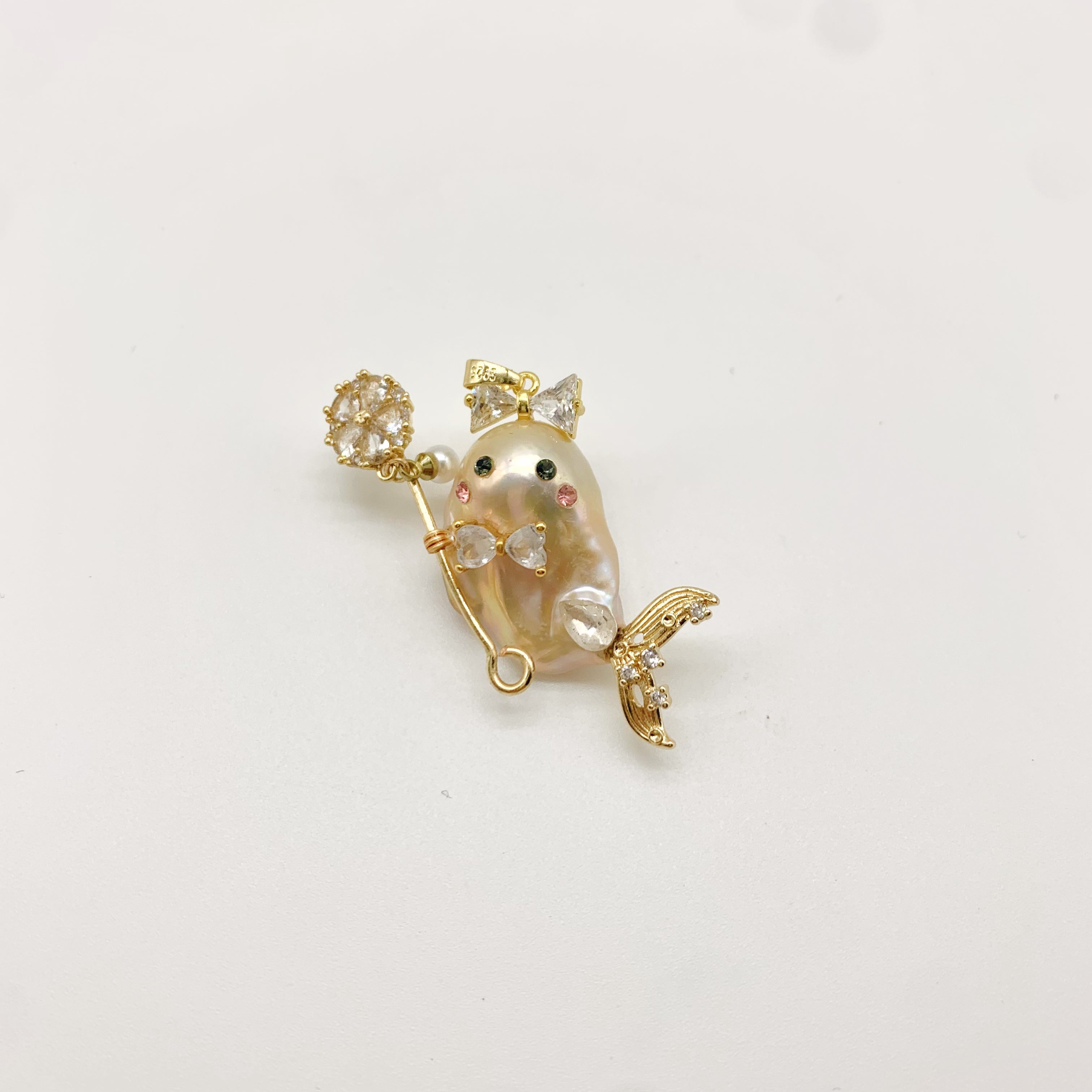 Natural Baroque Pearl Necklace Pendant,Mermaid Pendant ,Handmade Gift