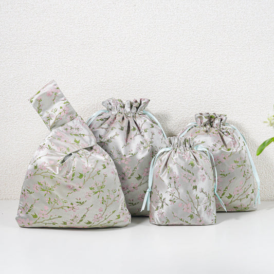Champagne Sakura knot bag and gift bags - 1.jpg