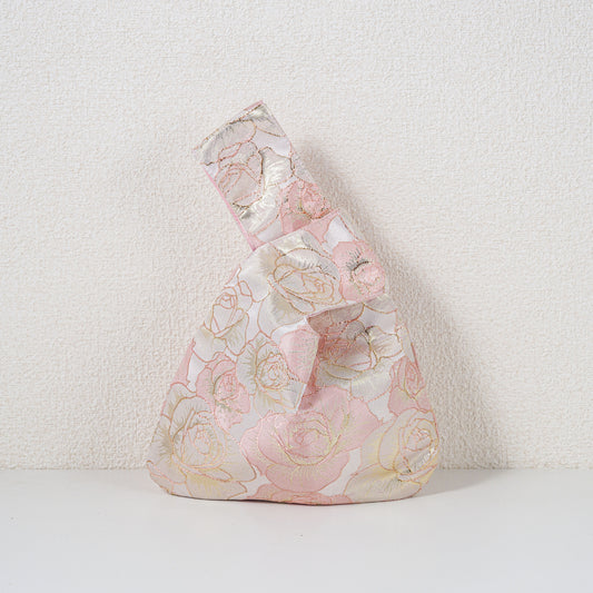 Pink Grand Rose Satin Japanese Knot Bag — updated original product photo