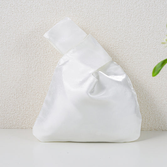 Ivory Shimmer Satin Japanese Knot Bag — updated original product photo