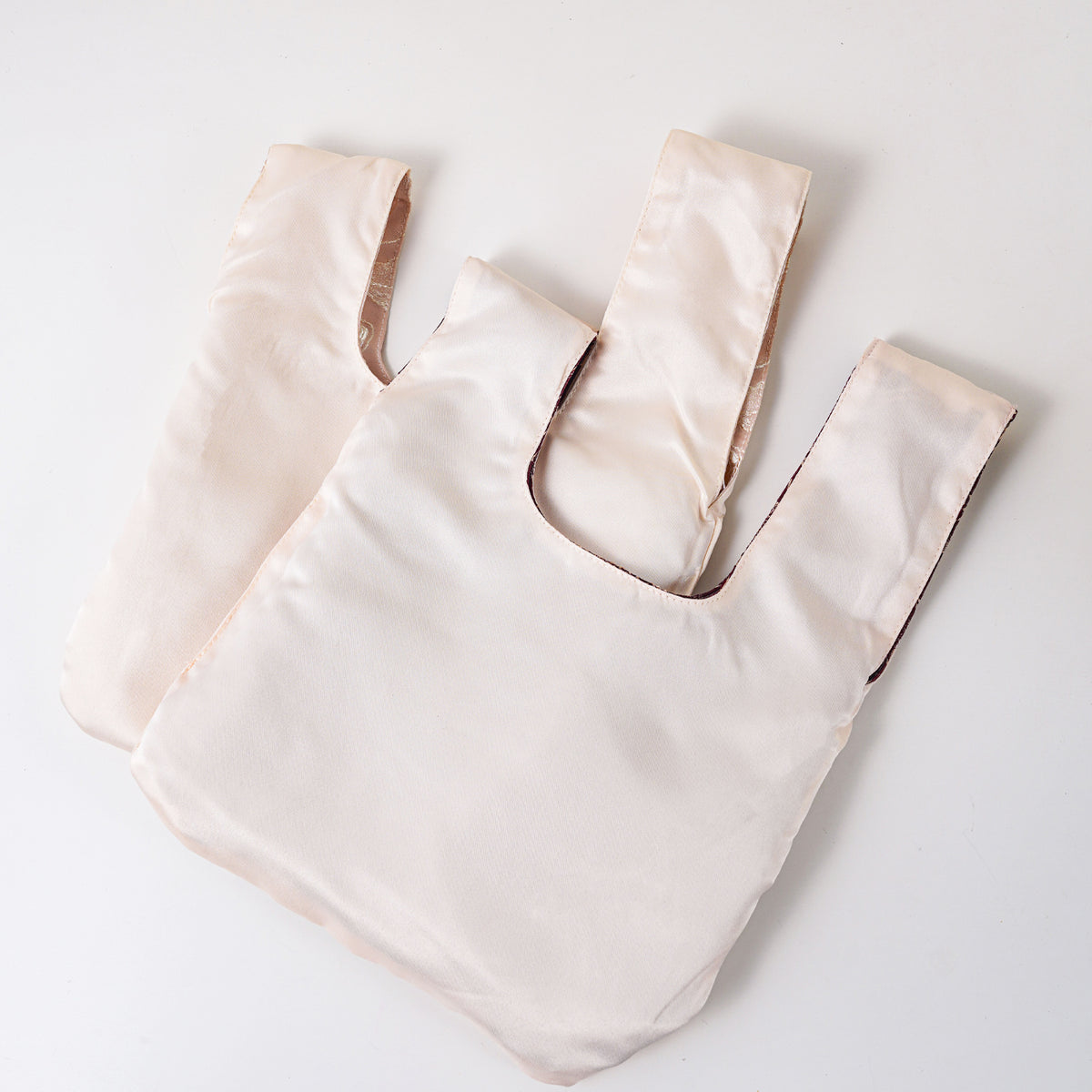 Vintage Rose Leaf Satin Japanese Knot Bag fabric and bag detail 9