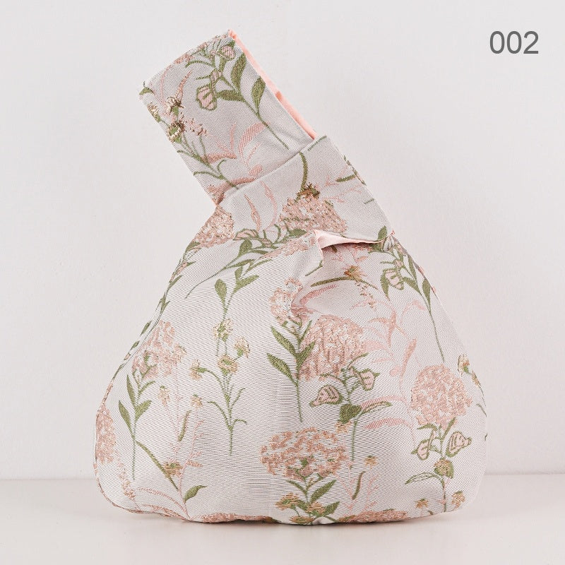 002 Pink Hydrangea Japanese knot wrist bag