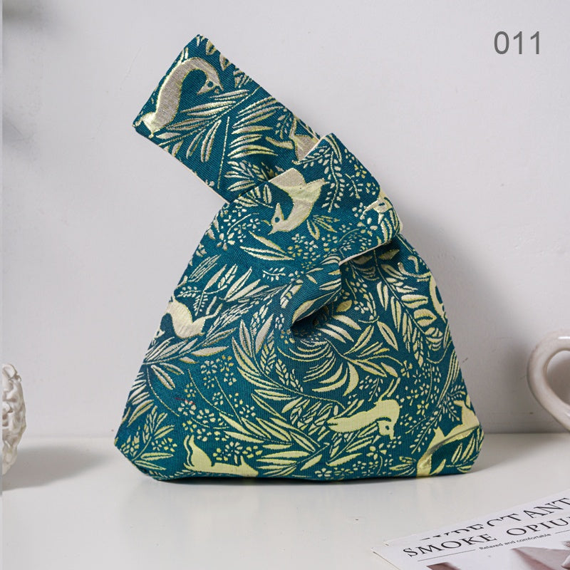 011 Forest Gold Deer Japanese knot wrist bag