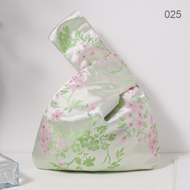025 Green Blossom Japanese knot wrist bag