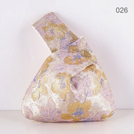 026 Champagne Floral Japanese knot wrist bag