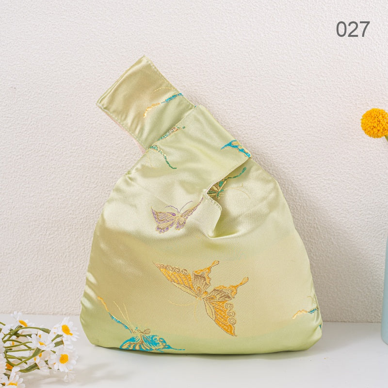 027 Yellow Butterfly Japanese knot wrist bag