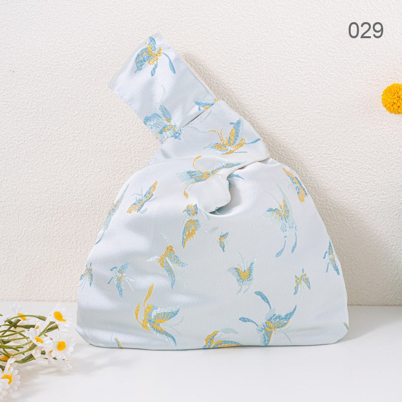 029 Blue Butterfly Japanese knot wrist bag