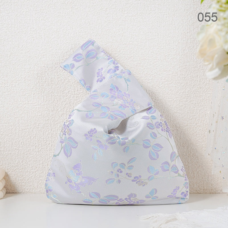 055 Lilac Garden Japanese knot wrist bag