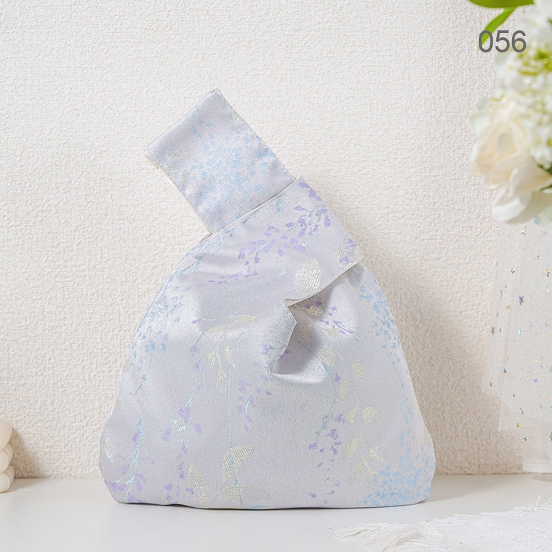 056 Violet Wisteria Japanese knot wrist bag
