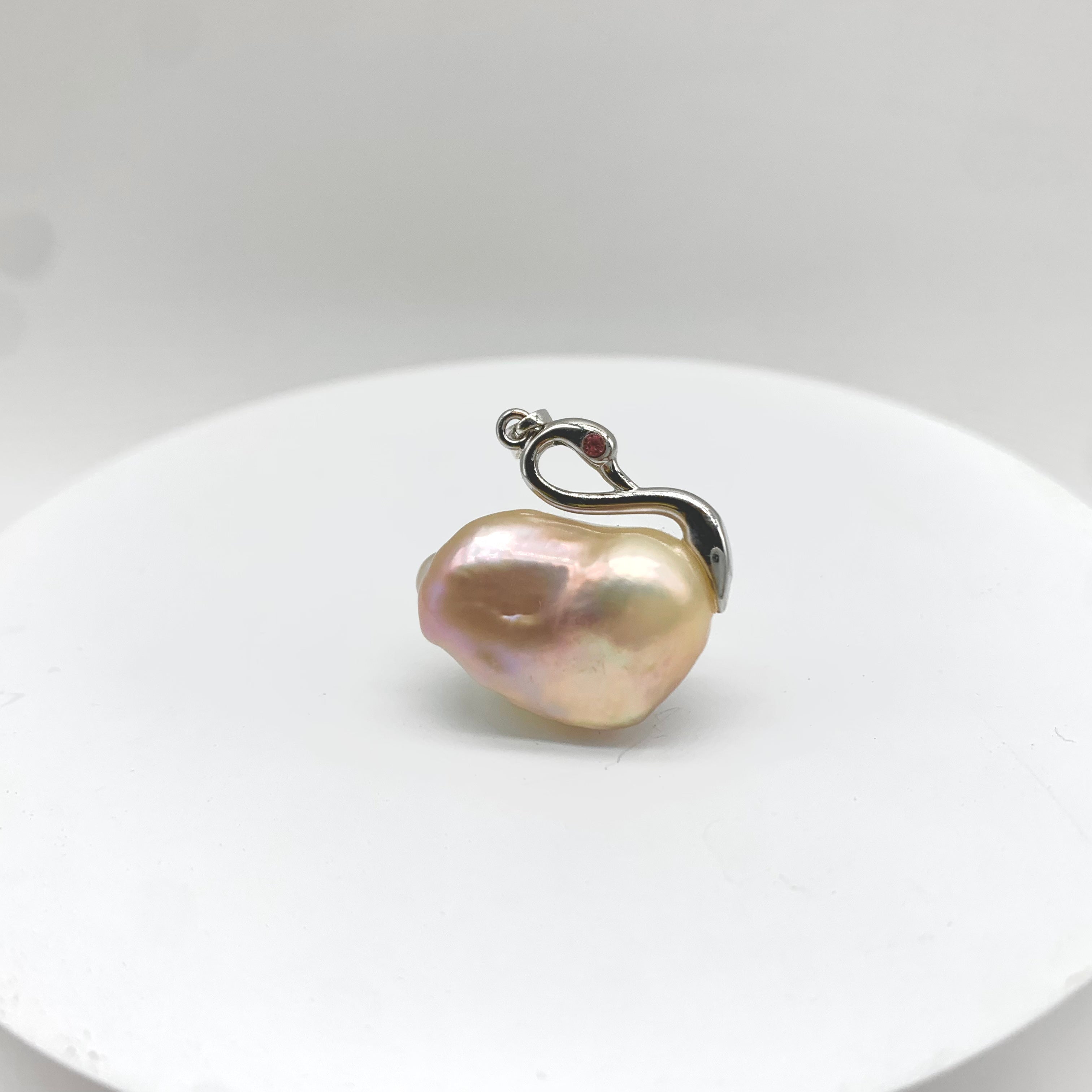 Natural Baroque Pearl Necklace Pendant,Swan Pendant ,Handmade Gift