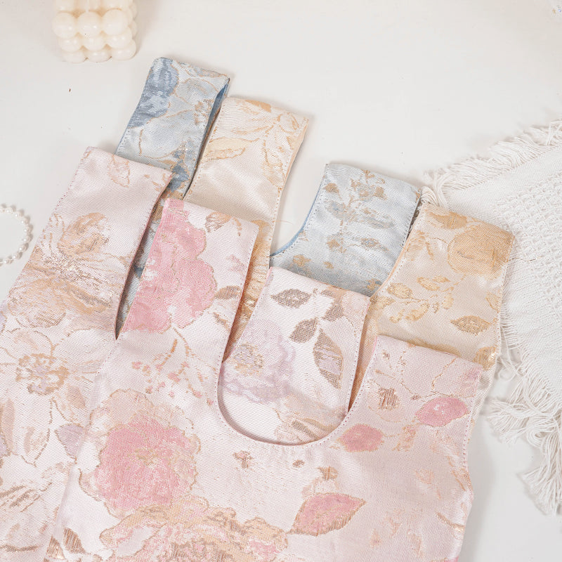 Metallic Shimmer Floral Japanese Knot Bag